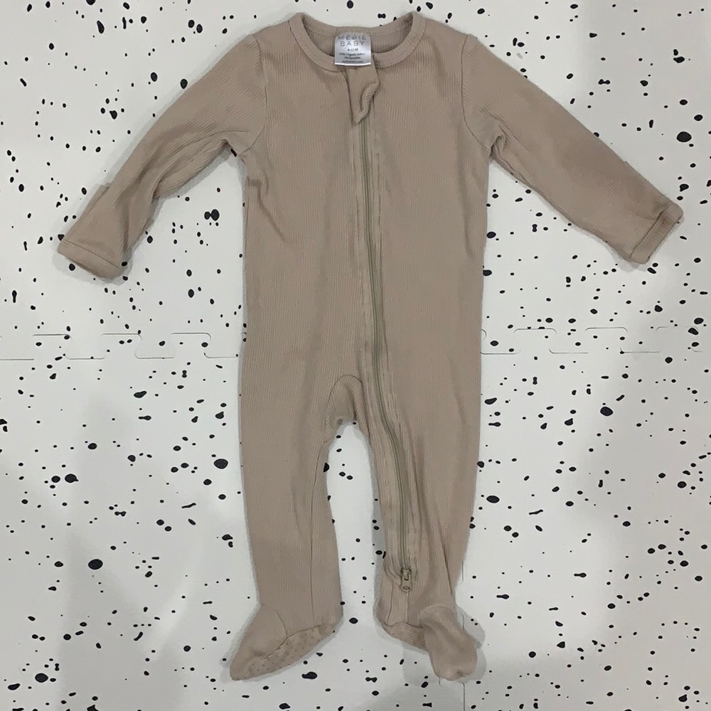 Mebie Baby footed pajamas with 2 way zipper; 6-12m